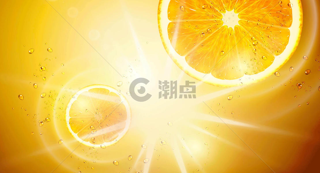 清凉橙汁背景图片素材免费下载