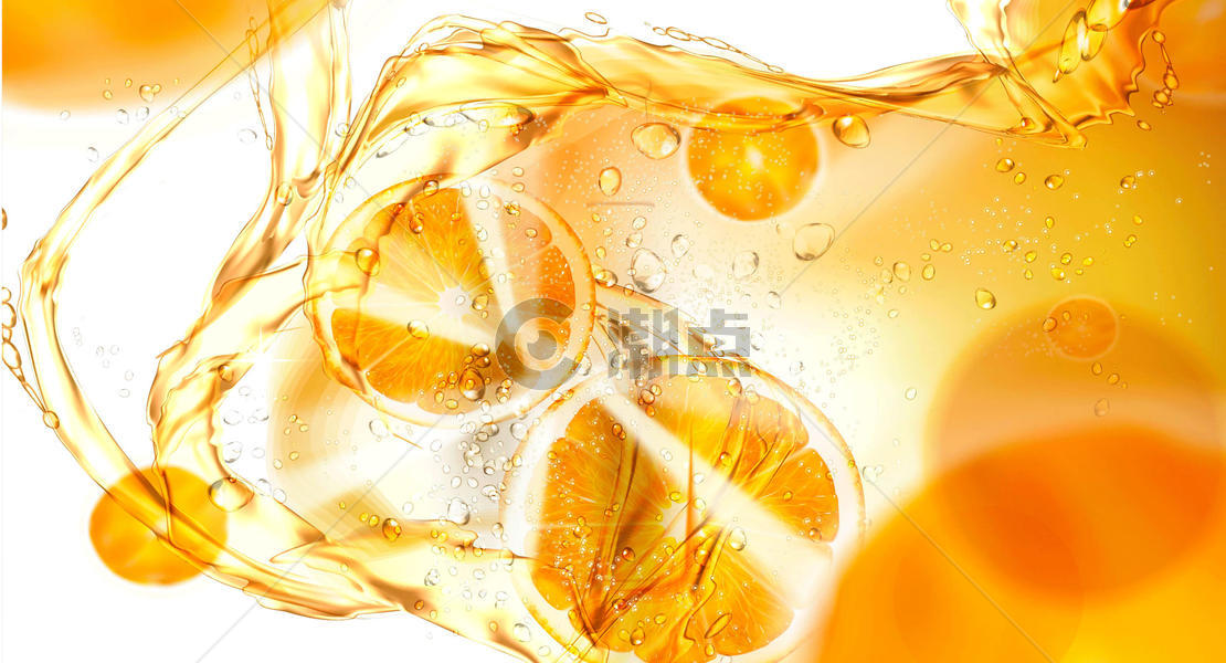清爽橙汁背景图片素材免费下载