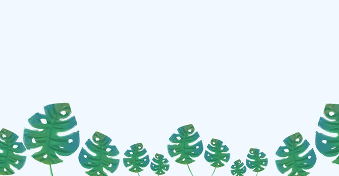 热带树叶插画图片素材免费下载