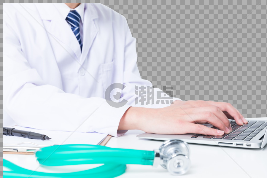 电脑前打字看病的医生图片素材免费下载