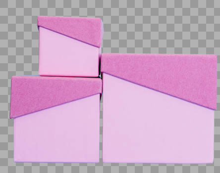 三个粉红色礼品盒元素图片素材免费下载
