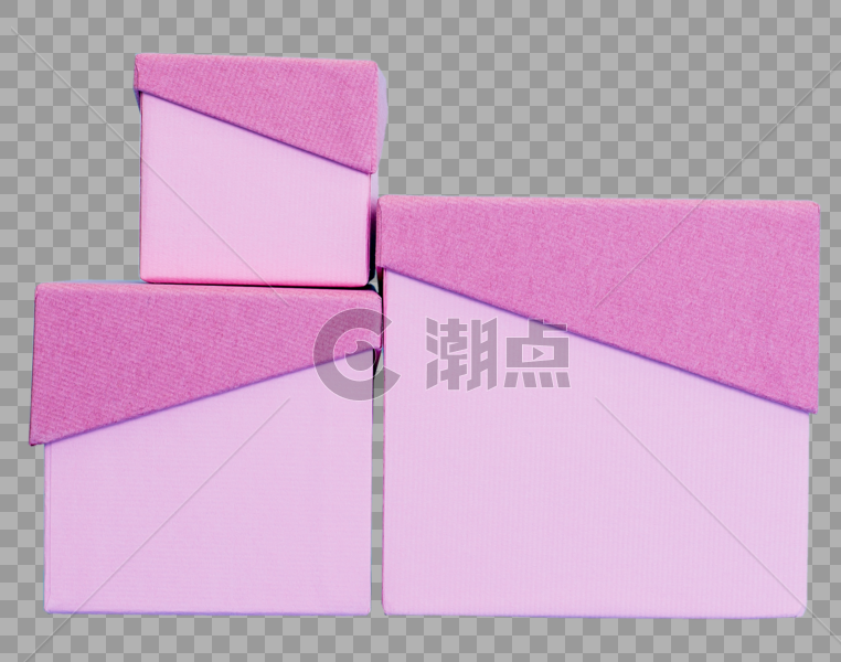 三个粉红色礼品盒元素图片素材免费下载