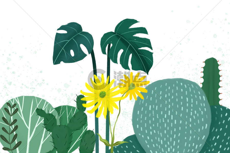 小清新绿色植物花卉背景素材图片素材免费下载
