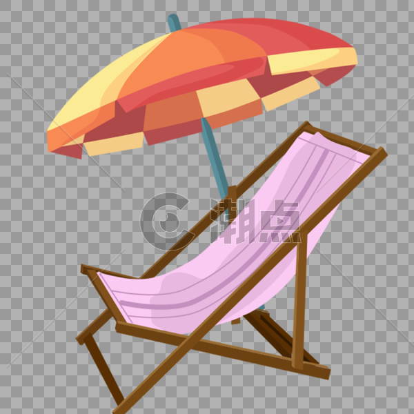 躺椅遮阳伞图片素材免费下载