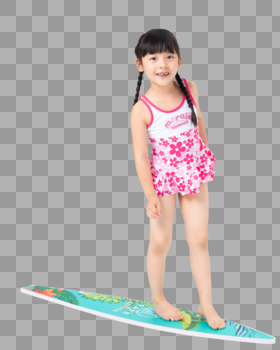 冲浪的小女孩图片素材免费下载