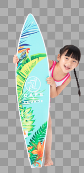冲浪的小女孩图片素材免费下载