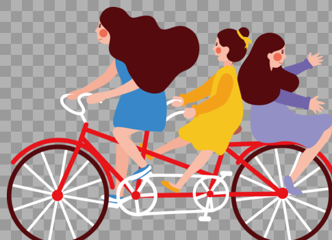 骑自行车的女孩们图片素材免费下载
