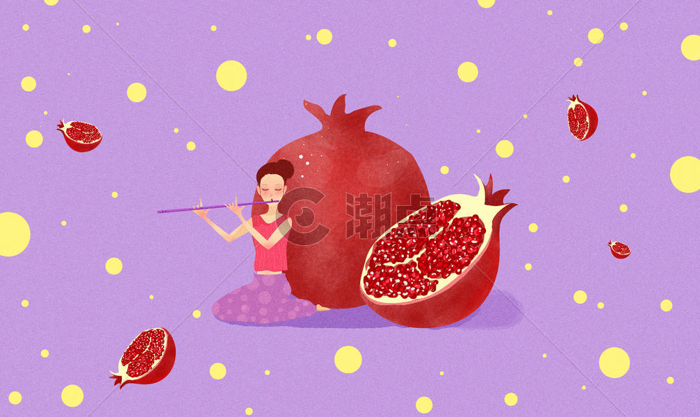 石榴水果插画图片素材免费下载