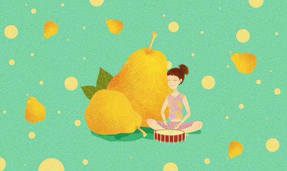 梨子水果插画图片素材免费下载