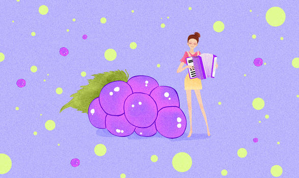 葡萄水果插画图片素材免费下载