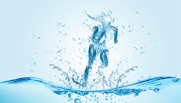 创意奔跑的水人图片素材免费下载