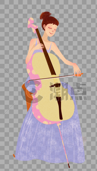 拉大提琴的女生图片素材免费下载