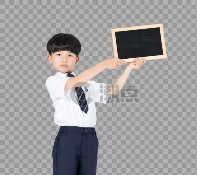 手拿小黑板展示的儿童男孩图片图片素材免费下载
