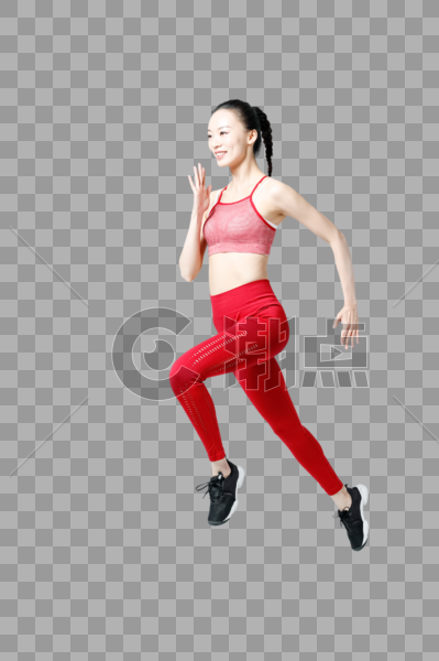 健身运动女性跳跃动作图片图片素材免费下载