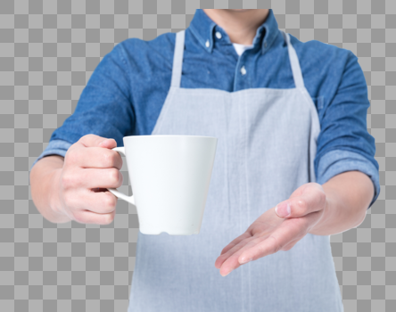 拿着咖啡杯的咖啡师服务员图片图片素材免费下载