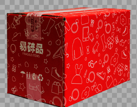 物品红色包装箱元素图片素材免费下载