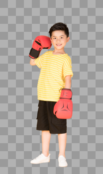 带着拳击手套的快乐男孩图片图片素材免费下载