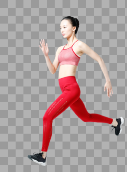 大步跑步冲刺的健身女性图片图片素材免费下载