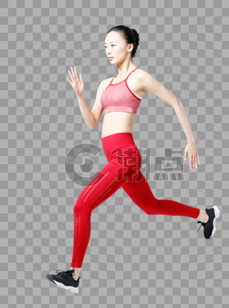大步跑步冲刺的健身女性图片图片素材免费下载