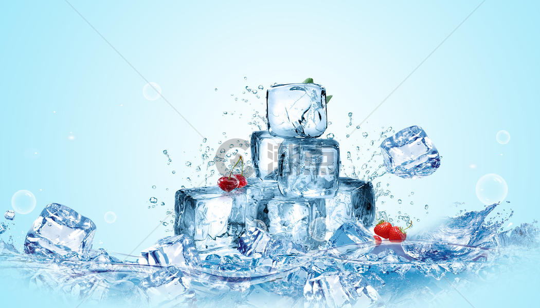 夏季冰块背景图片素材免费下载