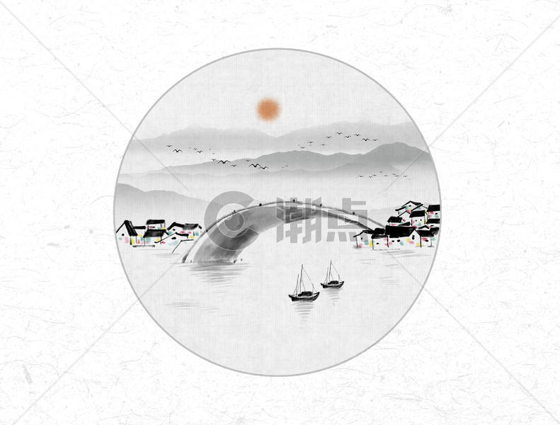 山水风景中国风水墨画图片素材免费下载