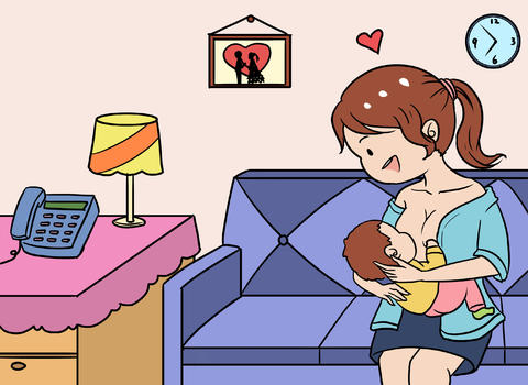 婴儿进食漫画图片素材免费下载