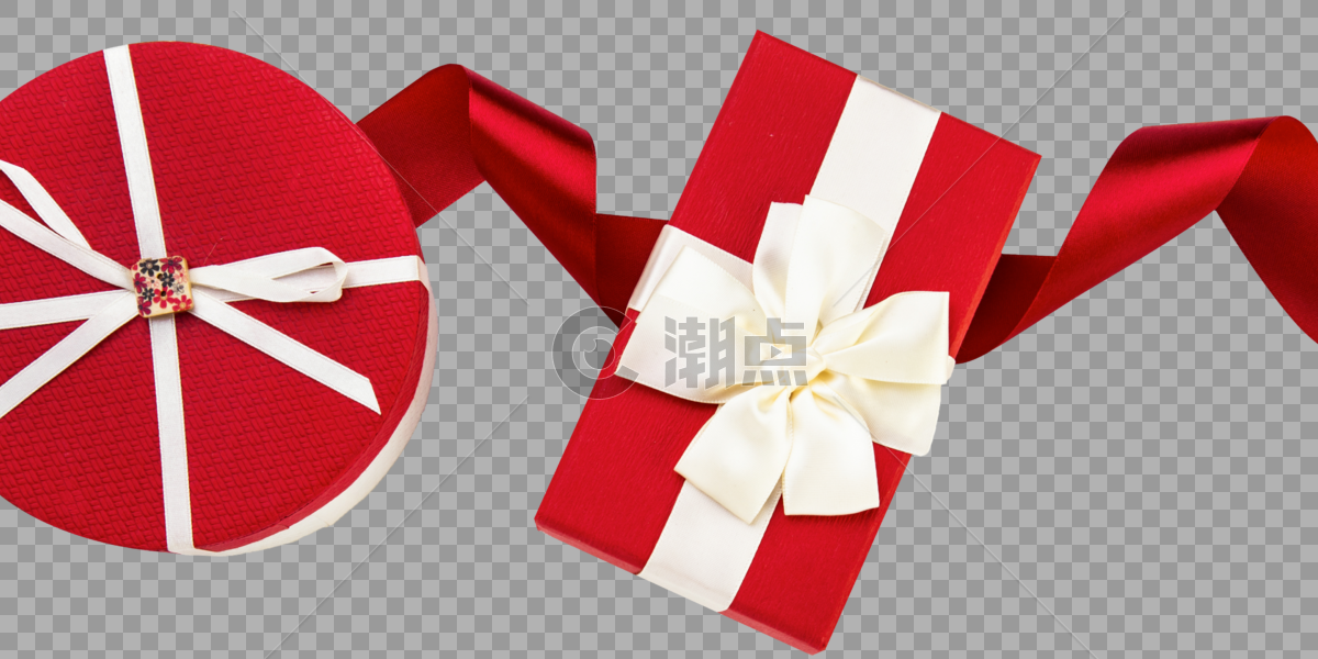 红色丝带礼盒图片素材免费下载