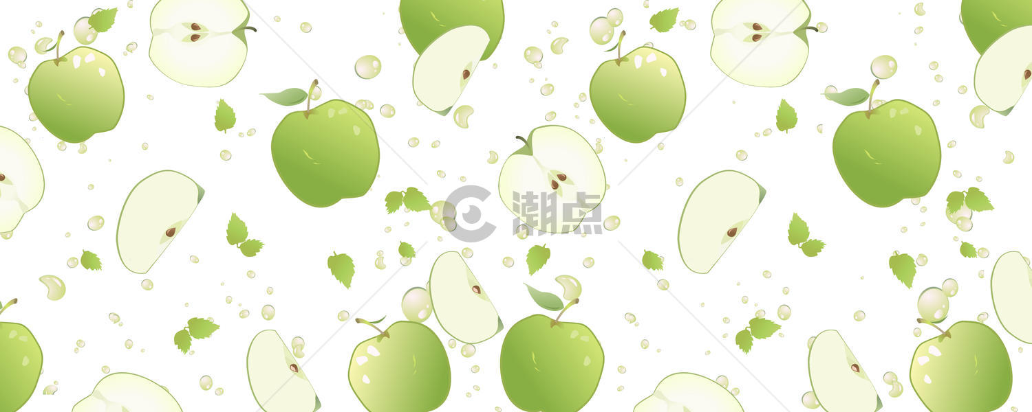 夏季香甜美味清爽苹果背景矢量插图图片素材免费下载