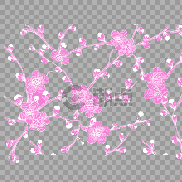粉色的花枝图片素材免费下载