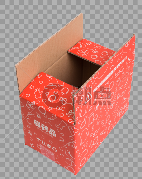 快递红色包装箱免抠图元素图片素材免费下载