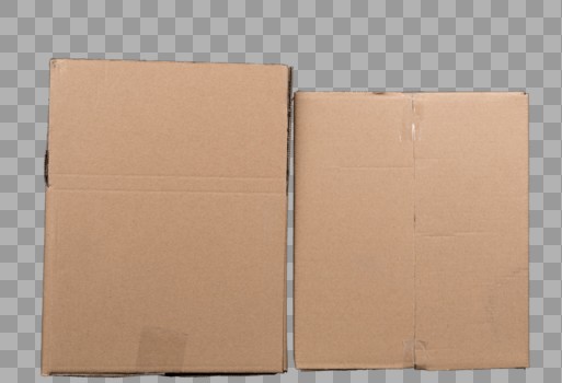 两只瓦楞纸包装箱免抠图元素图片素材免费下载