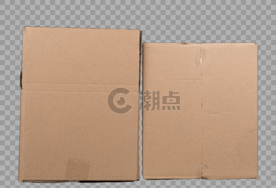 两只瓦楞纸包装箱免抠图元素图片素材免费下载