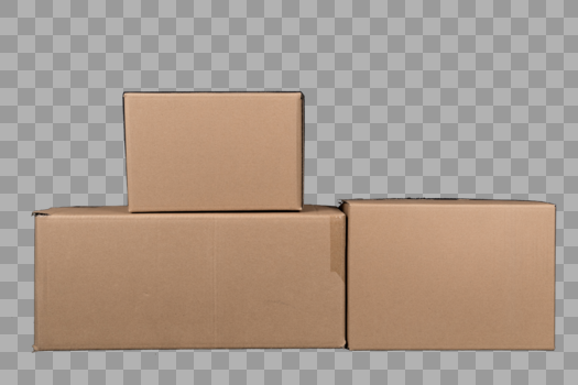 三只瓦楞纸包装箱免抠图元素图片素材免费下载