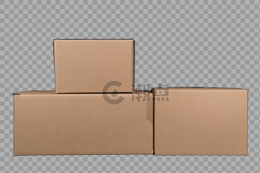 三只瓦楞纸包装箱免抠图元素图片素材免费下载