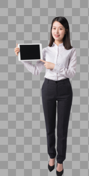 职场女性手拿平板电脑展图片素材免费下载