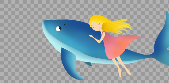 鲸鱼少女图片素材免费下载