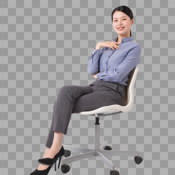 坐在椅子上休息放松的商务女性图片素材免费下载
