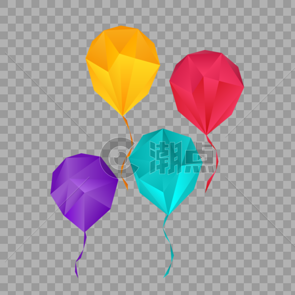 折纸风格气球图片素材免费下载