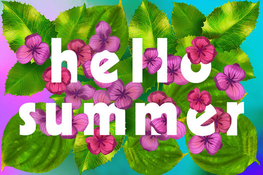 你好夏天植物花卉英文图片素材免费下载