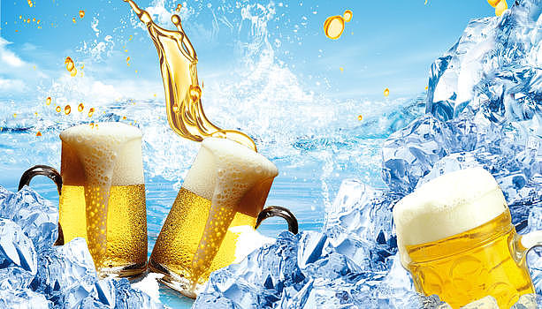 夏季冰爽啤酒背景图片素材免费下载