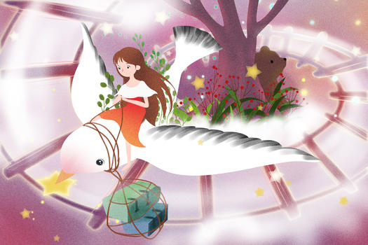梦幻旅行插画图片素材免费下载