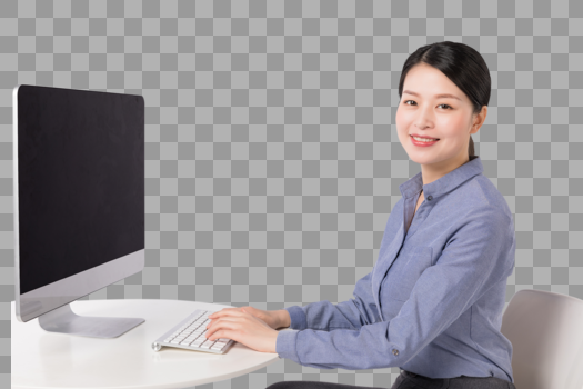 正在看电脑办公的职场女性图片图片素材免费下载