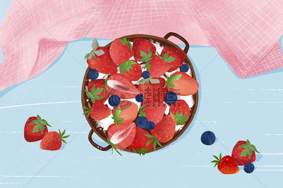 草莓水果沙拉图片素材免费下载