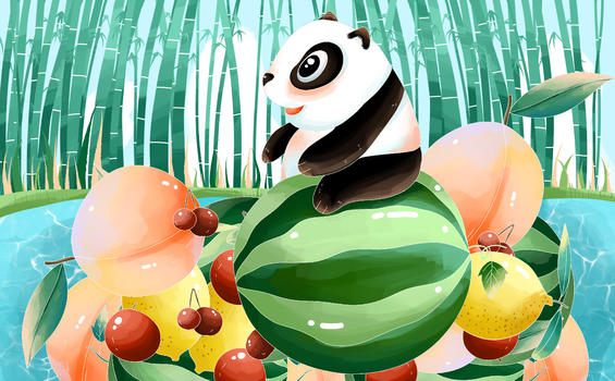 夏季熊猫图片素材免费下载