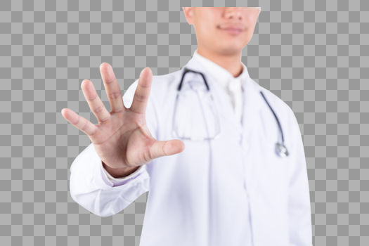 穿白大褂的医生的手部动作特写图片素材免费下载
