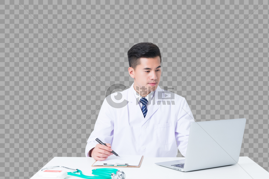 电脑前打字看病的医生图片图片素材免费下载