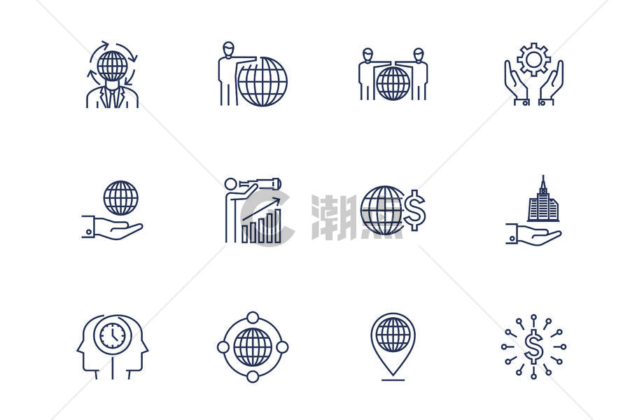 环球金融商务图标图片素材免费下载