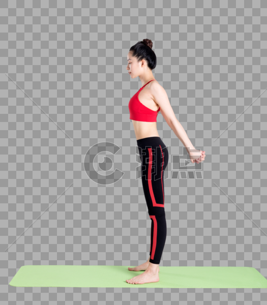 女性健身瑜伽动作棚拍图片图片素材免费下载