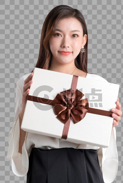 年轻美女拿着礼盒图片图片素材免费下载