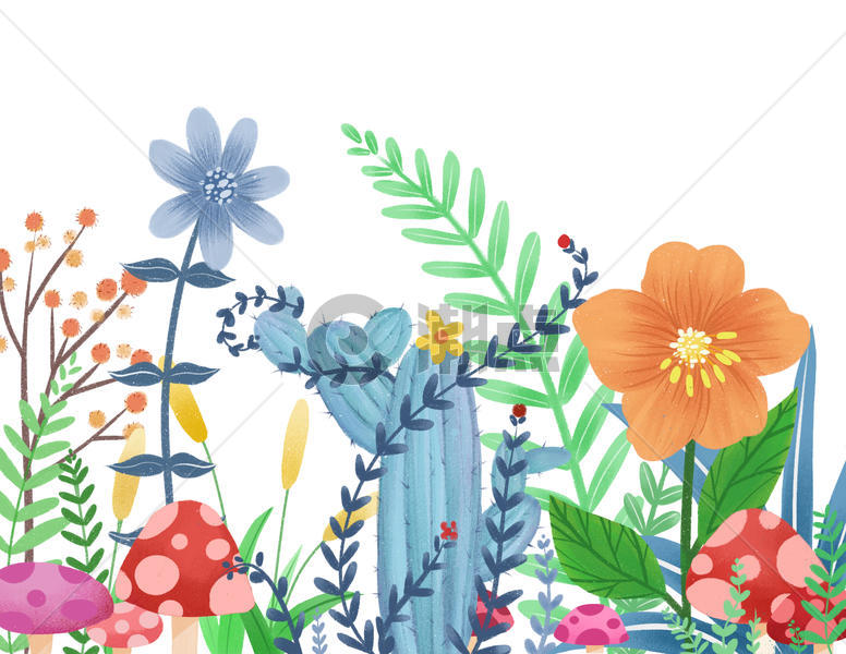手绘花卉植物插画图片素材免费下载